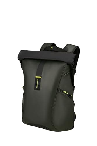 Samsonite Paradiver Light - Mochila Expandible con Cierre Enrollable para Portátil 17,3 Pulgadas, 49 cm, 25/35 L, Verde (Jungle Green)