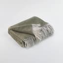 Moe Ridne Cashmere and Merino Wool Blanket, Large Pure Wool Throw in Olive Green 140 x 200 cm - 5