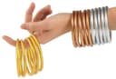 SUAPOZ Regalos Originales para Mujer. 5 Pulseras Estilo Pan de Oro Budistas. Pulsera Mujer. Brazalete Dorado, Plateado y Rosado. Pan de Oro Estilo. (PULSERA DORADA) - 2
