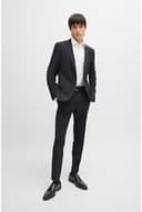 HUGO Camicia da uomo Kenno slim fit in jersey elasticizzato, bianco, 43 - 9