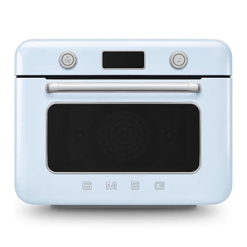 SMEG COF01 Forno combinato da banco - Griglia, Frittura ad aria, Vapore, Cuocere, Convezione, Sbrinamento e Caldo, 10 Funzioni di Cottura - Made in Italy (Blu Pastello)