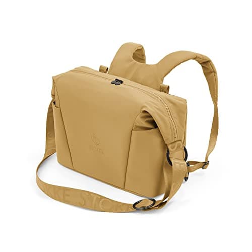 Stokke Bolso cambiador Xplory X, Amarillo Dorado - Sirve también como bolso o mochila - Incluye un tapete cambiador plegable y un neceser extraíble - UPF 50+, resistente al agua, fácil de limpiar