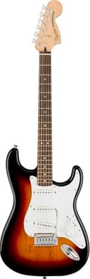 Squier by Fender Affinity Series Stratocaster, Laurel Fingerboard, White Pickguard, 3-Colour Sunburst, Comes with Free Virtual Lessons - 1