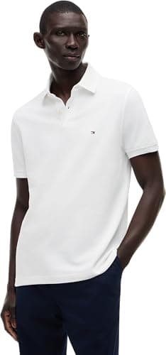 Tommy Hilfiger Maglietta Polo Maniche Corte Uomo 1985 Regular Fit, Bianco (White), L
