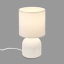 BRILONER - Tischlampe mit Stoffschirm, Kabelschalter, Keramikfuß, Lampe, Nachttischlampe, Tischleuchte, Dekolampe Flur, Bürolampe, Leselampe, Wohnzimmer, Schlafzimmer, 15x28 cm (DxH), Weiß - 8