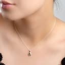 925 Sterling Silver and Green Baltic Amber Necklace, Birthstone Pendant, Bridesmaid Jewellery, Classic Teardrop Minimal Necklace - 2