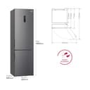 LG GBP61DSXGC - Frigorífico Combi No Frost, Congelador, Compresor Smart Inverter, Color Inox Antihuellas, 186 cm, 341 l - 4