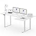 FLEXISPOT L Shape 4 Legs Electric Standing Desk 160 * 110cm Dual Motors Height Adjustable Sit Stand Home Office Workstation with Memory Smart Panel, Splice Board, White - 1