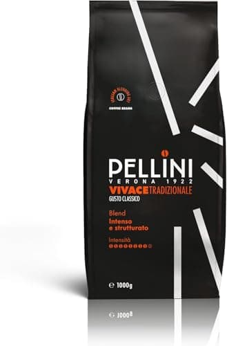 Pellini N.82 Vivace, Café en Grano para Espresso 1 kg, Mezcla Clásica de Arábica y Robusta de Sabor Intenso y Equilibrado, Tueste Medio