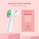 No-Touch Forehead Thermometer for adults, Infrared Digital Thermometer for Kids & Babies with LCD Backlight Display, Fever Alarm and 1 second Reading (Pink) - 3
