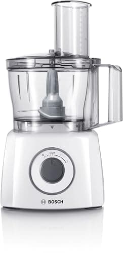 Bosch Robot da Cucina Compatto MultiTalent 3 MCM3200W, Oltre 30 Funzioni, 800W, Ciotola da 2,3 L, Accessorio Frullatore Incluso, Tanti Accessori per Tagliare, Grattugiare, Impastare, Tritare, Bianco