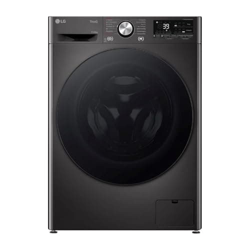 LG W4WR70E6YB Front Load Washer Dryer 11 - 6 kg, Class A/D, 60 x 62 x 85 cm, Wi-Fi, AI Direct Drive, Deep Cleaning with Steam, TurboWash 360, Large Capacity, Tempered Glass Exterior Door, Black