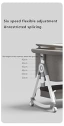 GLOKID Cuna de Noche 3 en 1，Cuna de Cabecera，con Colchón，Altura e inclinación Ajustables, 4 Ruedas bloqueables，Mosquitera，Lavable (Gris) - 5