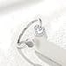 Epoch World Anelli in Argento 925 Anello Argento Regolabile Anelli Aperto Cubic Zirconia Anello Cuore Donna Anelli per Donna di Promessa Fidanzamento Anniversario - 4