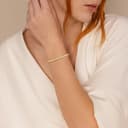 TINGN Gold Tennis Armband Damen 14K Vergoldet Tennisarmband Elegantes Cubic Zirconia Armband Classic 3mm Rund CZ Armkette Schmuck Geschenke für Frauen Damen Mädchen 6,5 Zoll - 2