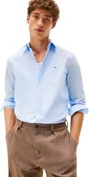 Tommy Hilfiger Uomo Camicia Flex Poplin Kent Collar Slim Fit, Blu (Sweet Blue), L - 1