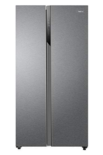 Haier SBS 90 Series 3 Freestanding American Fridge Freezer, Side by Side, Total No Frost, E Class, Multi Air Flow Technology, 528L Total Capacity, Quiet, Gentle Silver, 91x66x177.5 cm - HSR3918ENPG
