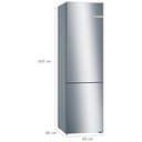 Bosch - Frigorífico Combinado, Libre Instalación, Serie 4, 60 cm de ancho, Total NoFrost, acero antihuellas, KGN39VIEB - 2