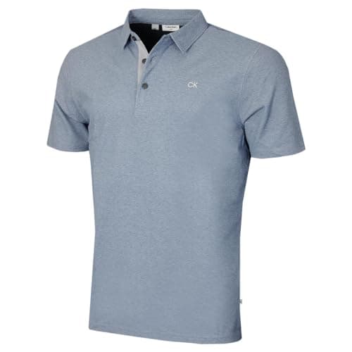 Calvin Klein Mens Prep Campus Oxford Polo Shirt - Denim Blue - M