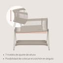 lionelo Luna Cuna de colecho portátil con colchon Cuna de Viaje Bebe co-Sleeping Desde recién Nacido hasta los 9 kg Altura e inclinación Regulables 4 Ruedas con Bloqueo ventilada - 10