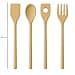 Set de 4 Utensilios de Cocina BERIZZA en Madera Natural, Juego de Espátula, Cuchara, Tenedor y Medidor para Pasta, Sin Barnices, Sin pvc, sin plasticos, sin metal. - 2