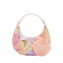 Nogkdyc Elegant Mesh Embroidery Handbag for Women, Stylish Floral Jacquard Tote Bag with 3D Flower Design, Vintage Lace Top-Handle Bag for Weddings, Parties & Summer Outings (Off-white,Mini) - 1