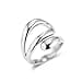 ALEXCRAFT Anillo Mujer Plata 925, Anillos de Abierto Ajustable, Anillo Apilable Hueco, Anillos de Gota de Agua, Grueso, Hipoalergénico, Acero, Anillo Amistad, para,Mujeres, Niñas y Hombres - 1