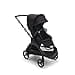 Bugaboo Dragonfly City Pushchair Lightweight Compact Pushchair with Four Wheel Suspension, One Handed Folding XL Base Shelf, Black Frame and Sunroof in Midnight Black - 1