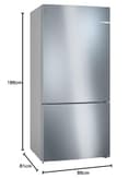 Bosch KGN86AIDR Serie 6, Frigorifero combinato da libera installazione, Total No Frost, VitaFresh XXL, Tecnologia Inverter Intelligente, PerfectFit, Acciaio, XXL, 186x86 cm - 8