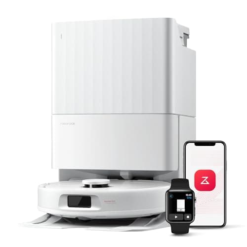 roborock QV 35A Robot Aspirapolvere, Antigroviglio, 8000Pa, Panno Sollevabile, Autolavaggio, Asciugatura ad Aria, Stazione Tutto in Uno, Evitare gli Ostacoli, Strategie di Pulizia dei Tappeti, Bianco