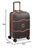 DELSEY Paris - Chatelet Air 2.0 - Hard Cabin Suitcase - 55 x 35 x 25 cm - 38 litres - S - Brown, Brown, S, Suitcase - 10