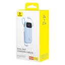 Baseus Qpow2 Banco de energía de Carga rápida con Pantalla Digital de Doble Cable (20000 Mah - 22,5 W - 5 V - 2,4 A), con Cable de Carga Simple Tipo C 3 A 0,3 M - Azul - 8