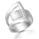 CASSINI | Damen Ring 925er Sterling Silber – Gebürstet & Poliert | Breiter Massivring für Frauen | Design Silberring Modern & Elegant | Ring Silber 925 Damen | Schmuck | Modell 3RAX52 - 1