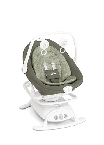 Joie sansa™ 2in1 Babywippe – Abnehmbarer Sitz mit Multi-Motion-Schaukelfunktion, 3 Liegepositionen, Aktivitätsbügel & Tragegriff, ab Geburt bis 6 Monate (0–9 kg), Palms