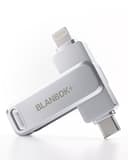 BLANBOK+ MFi Zertifizierter 128GB USB C Stick für iPhone 15, 3 in 1 Memory Stick, Externer Speicher für Lightning/iPhone/iPad/Android Handy/Laptop/PC - 1