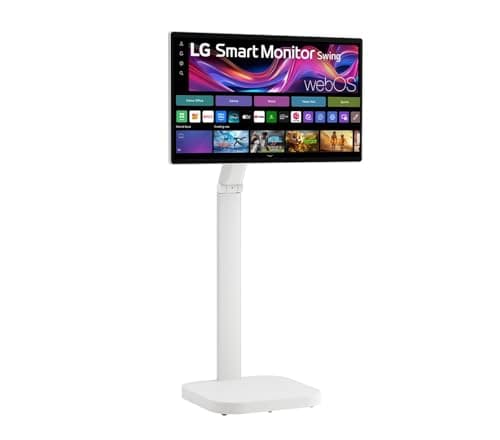 LG SMART Monitor Swing 32U889SA-W - 4K UHD IPS Touchscreen 32 inch, HDR10, Ergonomic Rolling Stand, Built-in Speakers, Wifi, Bluetooth, Airplay webOS Smart TV app, HDMI, USB-C, POGO, White