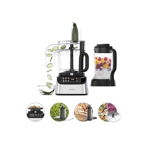 Kenwood MultiPro OneTouch FDM73.480SS, Robot da Cucina Multifunzione con 8 Accessori in Dotazione, Velocità Variabile, Bilancia Integrata, Lavabile in Lavastoviglie, 1000W, Argento