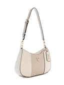 GUESS Noelle II Top Zip Shoulder Bag Cream White/Taupe - 4
