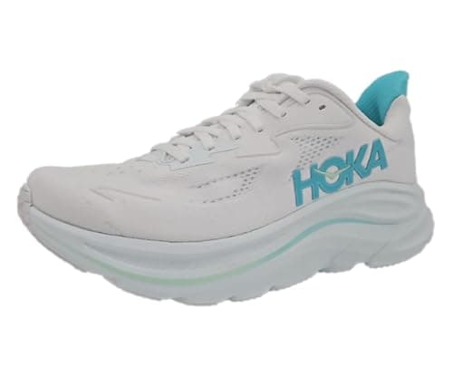 HOKA Clifton 10 Womens Shoes, White/Cielo Blue, 7.5 UK
