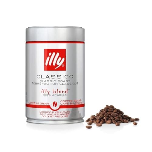 illy, Kaffeebohnen Zum Mahlen CLASSICO, 100 % Arabica mit Noten von Orangenblüten und Jasmin, Sanfter Geschmack und Süßer Nachgeschmack, 1 Dose mit 250g
