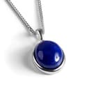 HENRYKA 925 Sterling Silver & Lapis Lazuli Classic Oval Necklace | Minimal Pendant | Birthstone Gifts | Hypoallergenic Women's Jewellery with Gift Box - 1