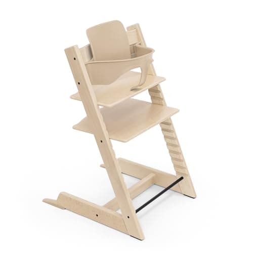 Stokke Tripp Trapp High Chair, Natural - Includes Chair + Baby Set2 for Children from 6-36 Months - Adjustable, Ergonomic & Easy to Clean