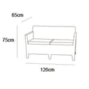 Allibert by Keter Chicago 4 Seater Rattan Lounge Outdoor Garden Furniture Set - Graphite with Grey Cushions - 9