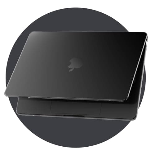eleger Funda Matte Crystal Compatible con MacBook Pro 16 Pulgadas M4 M3 M2 M1 Pro/MAX [Color Compatible con Mac] 2024 2023 2021, Carcasa rígida Ultrafina para Mac Pro 16,2", Negro Transparente