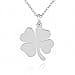 Collar mujer con colgante de trebol de la suerte en plata 925 - Colgante trebol 4 hojas con cadena plata mujer - Se envía en una cajita de regalo - 1