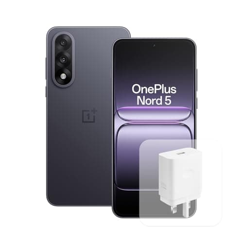 OnePlus Nord 5 Smartphone 8GB RAM 256GB Storage, 6.83" 144Hz AMOLED, Snapdragon 8s Gen 3, 50MP Dual Camera, 5200mAh Battery, with 80W Charger, Grey