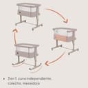 lionelo Aurora Cuna 3 en 1 hasta 9 kg, Cuna de colecho, Cama Mecedora, Ajuste de Altura e inclinación del colchón, 4 Ruedas con Freno, Colchón Ergonómico, Bolsa - 2