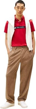 Tommy Hilfiger Uomo Maglietta Polo Maniche Chest Insert Regular Fit, Multicolore (Medium Red), XL - 4