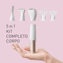 Panasonic ES-WM31 5 in 1 Kit Corpo e Bikini, Epilatore Donna, Rasoio Donna, Rasoio Bikini, 5 Accessori, Impermeabile IPX7, Wet & Dry, Alimentazione a Batteria (Necessaria 1 AA), Oro Bianco - 5