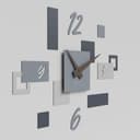 Giallobus - Reloj Geotime - Stone - Madera de MDF - Geotime - 06S_Hurricane - Reloj de Pared Moderno - Números Adhesivos 3D - Construcción Modular - 2